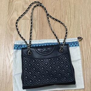Tory Burch Black Quilted Chain Shoulder Bag